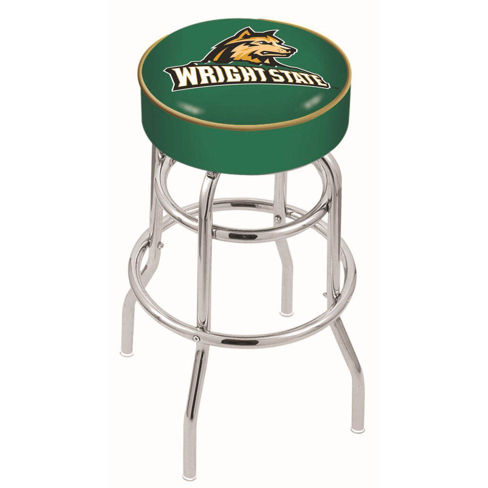 inch Wright State Chrome 2-Ring Base Swivel Bar Stool