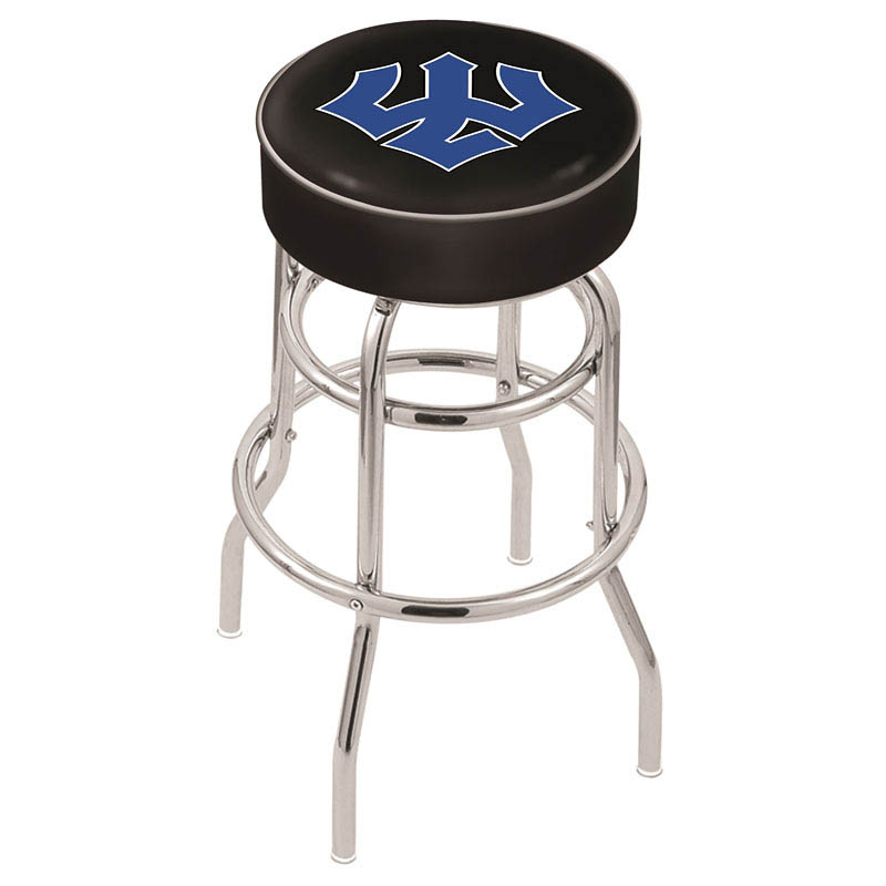 inch Washington & Lee Chrome 2-Ring Base Swivel Bar Stool