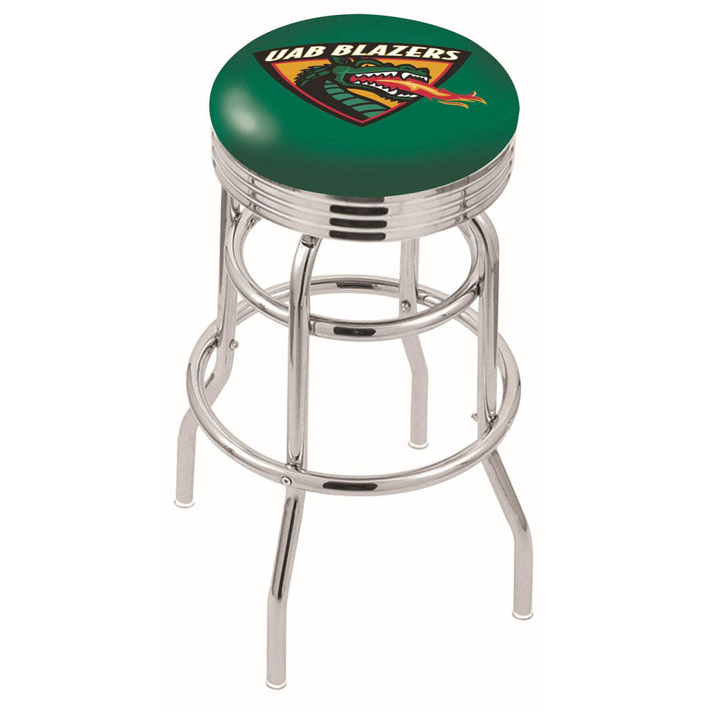 L7C3 - inch Chrome 2-Ring UAB Swivel Bar Stool