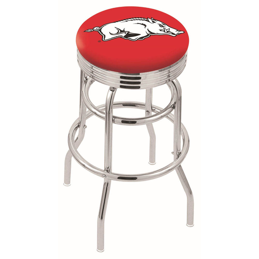 L7C3 - inch Chrome 2-Ring Arkansas Swivel Bar Stool
