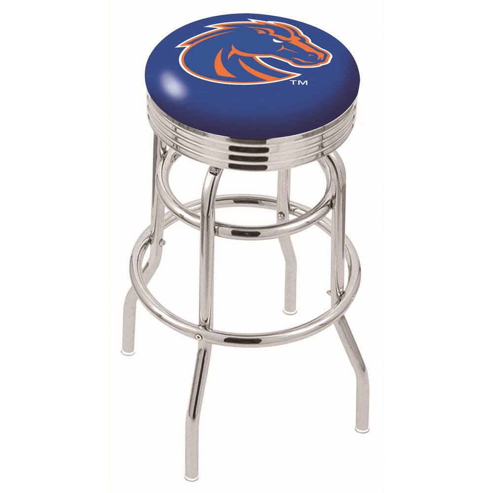 L7C3 - inch Chrome 2-Ring Boise State Swivel Bar Stool