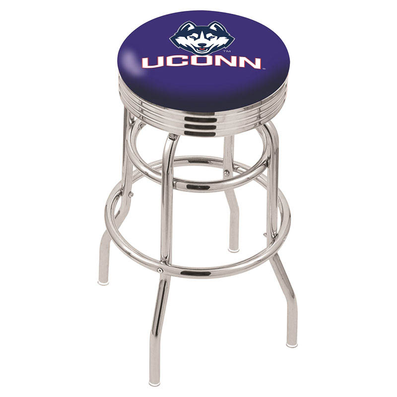 L7C3 - inch Chrome 2-Ring Connecticut Swivel Bar Stool