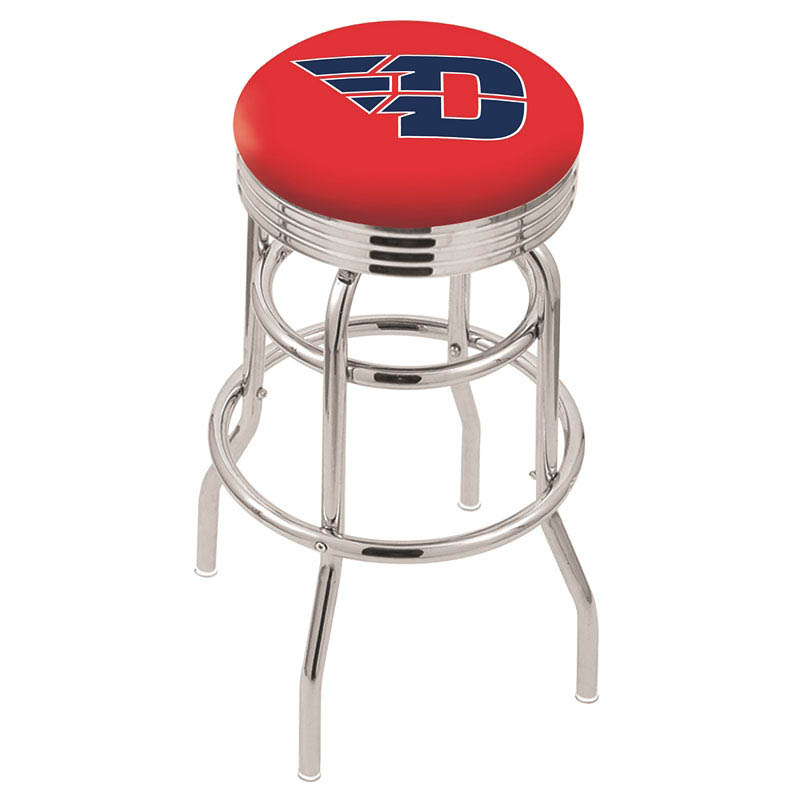 L7C3 - inch Chrome 2-Ring University of Dayton Swivel Bar Stool