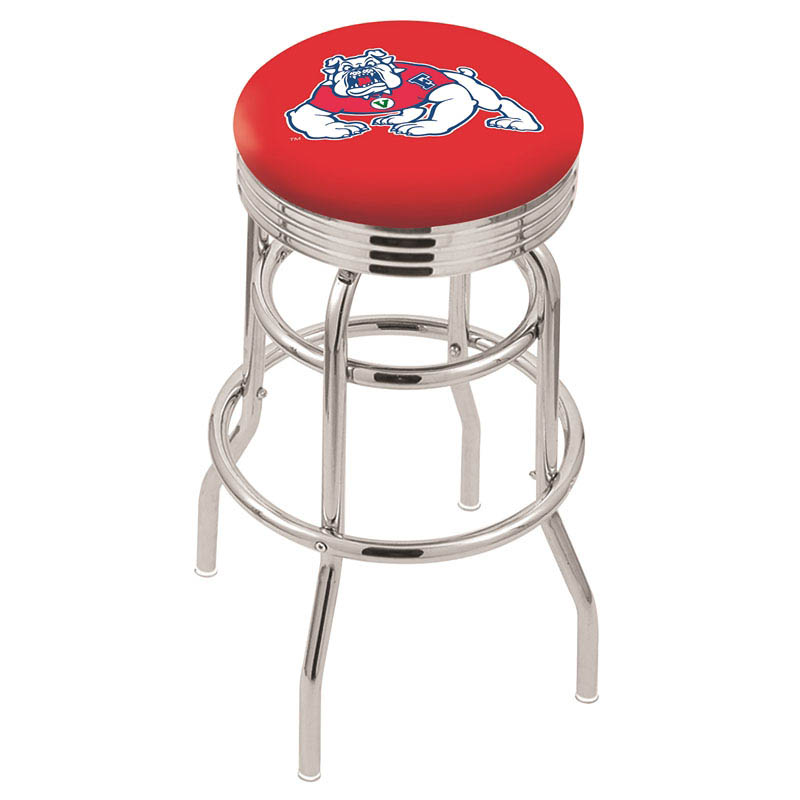 L7C3 - inch Chrome 2-Ring Fresno State Swivel Bar Stool