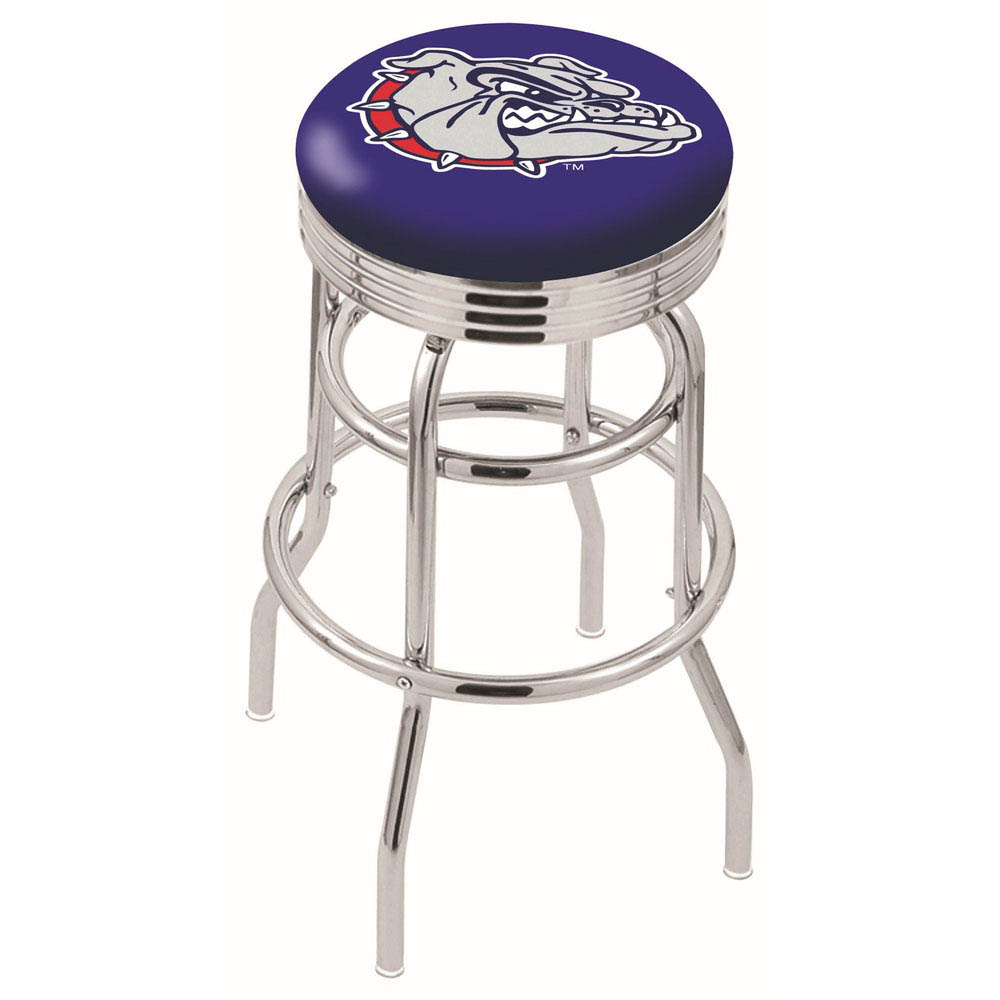 L7C3 - inch Chrome 2-Ring Gonzaga Swivel Bar Stool