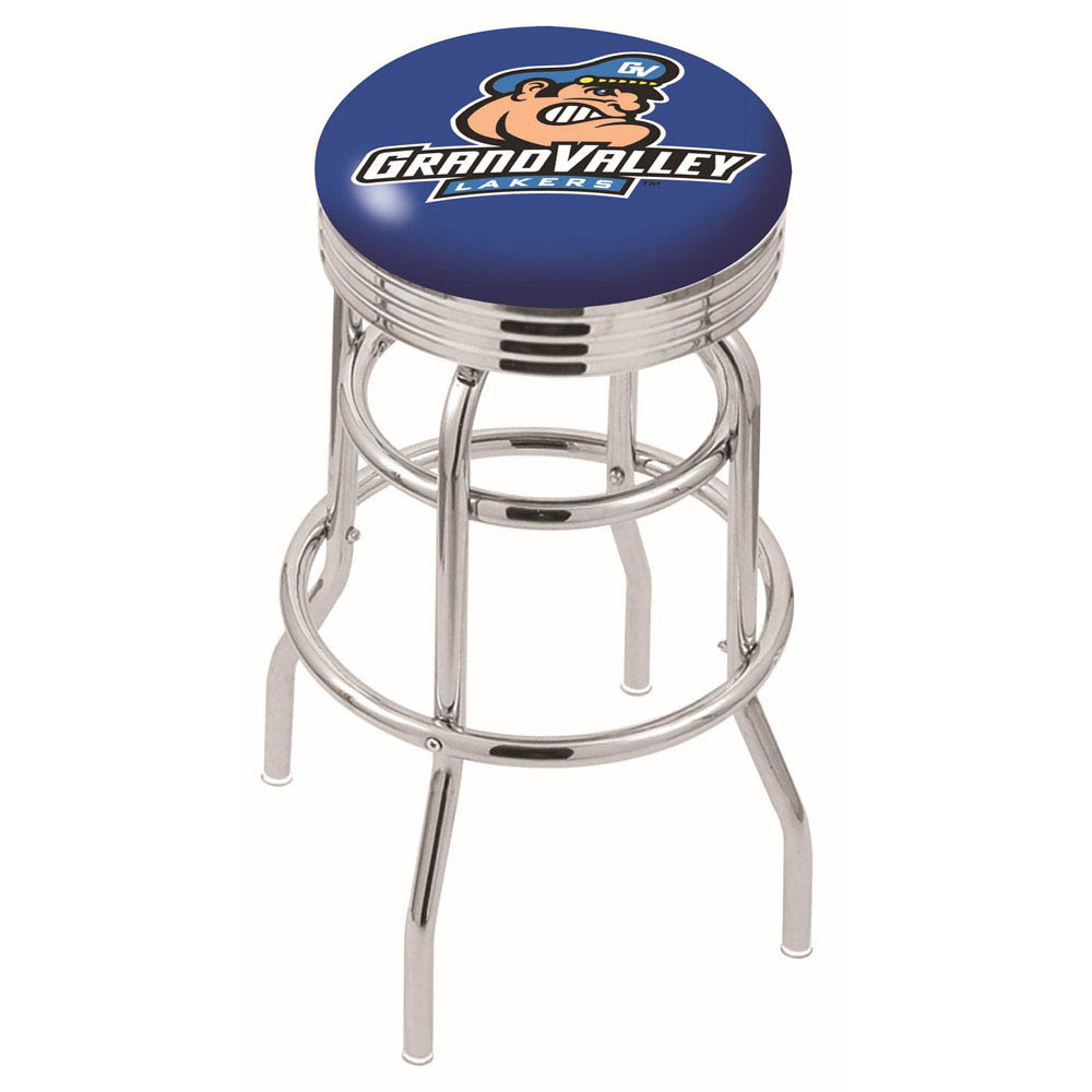 L7C3 - inch Chrome 2-Ring Grand Valley State Swivel Bar Stool