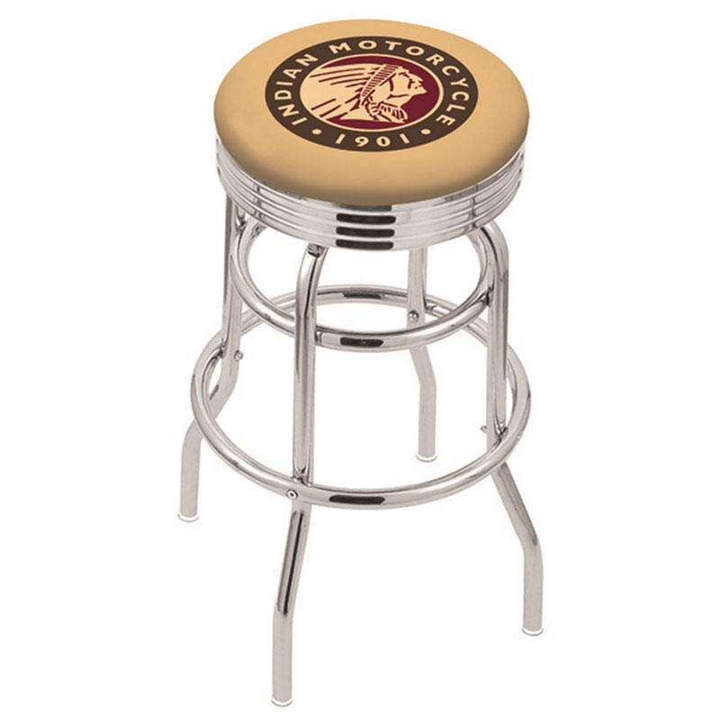 L7C3 - 25 inch Chrome 2-Ring Indian Motorcycle Swivel Bar Stool