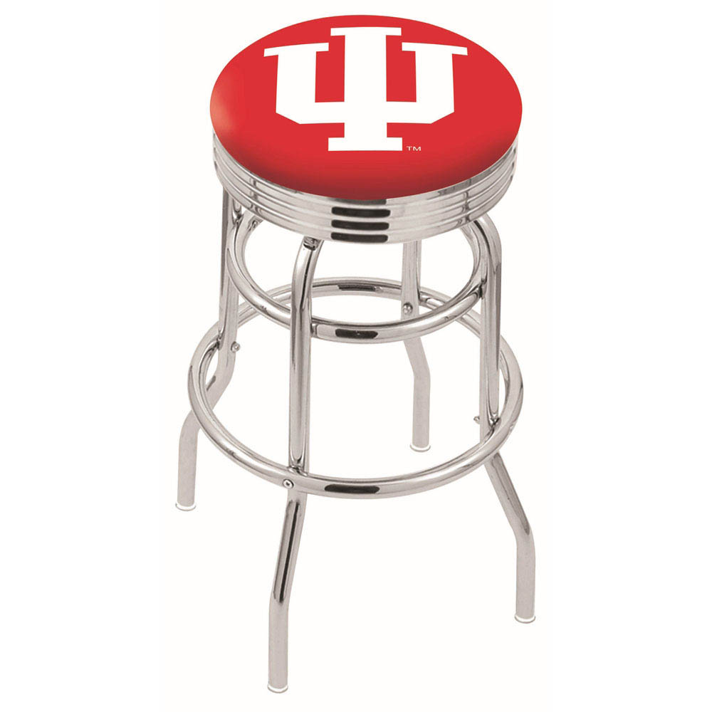 L7C3 - inch Chrome 2-Ring Indiana Swivel Bar Stool