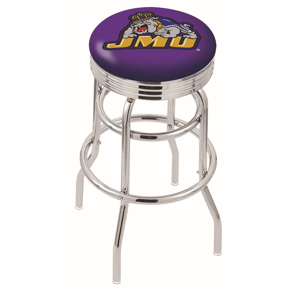 L7C3 - inch Chrome 2-Ring James Madison Swivel Bar Stool