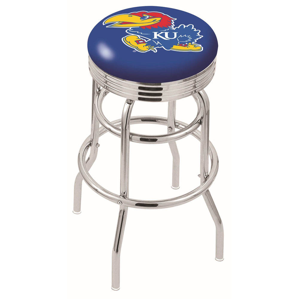 L7C3 - inch Chrome 2-Ring Kansas Swivel Bar Stool