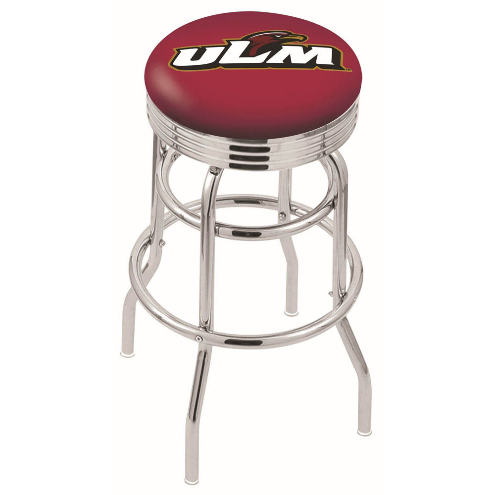 L7C3 - inch Chrome 2-Ring Louisiana-Monroe Swivel Bar Stool