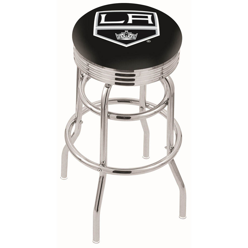 L7C3 - inch Chrome 2-Ring Los Angeles Kings Swivel Bar Stool