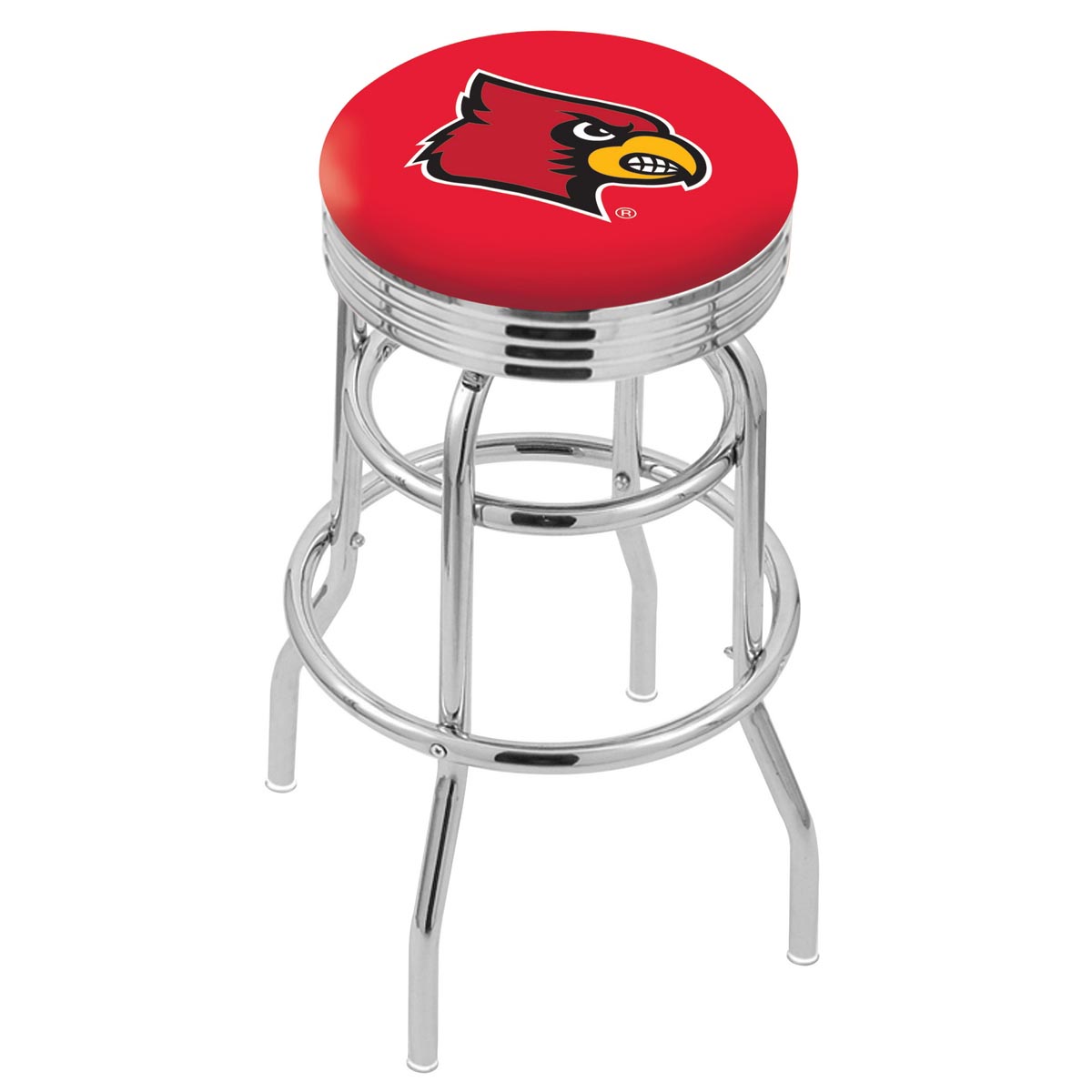 L7C3 - inch Chrome 2-Ring Louisville Swivel Bar Stool