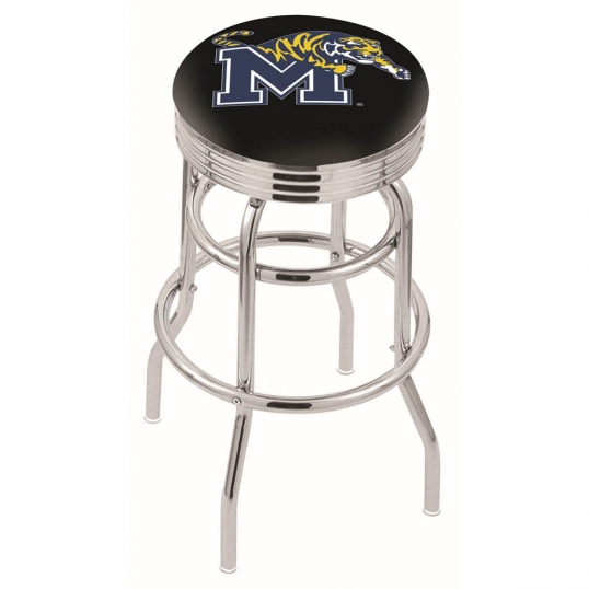 L7C3 - 25 inch Chrome 2-Ring Memphis Swivel Bar Stool