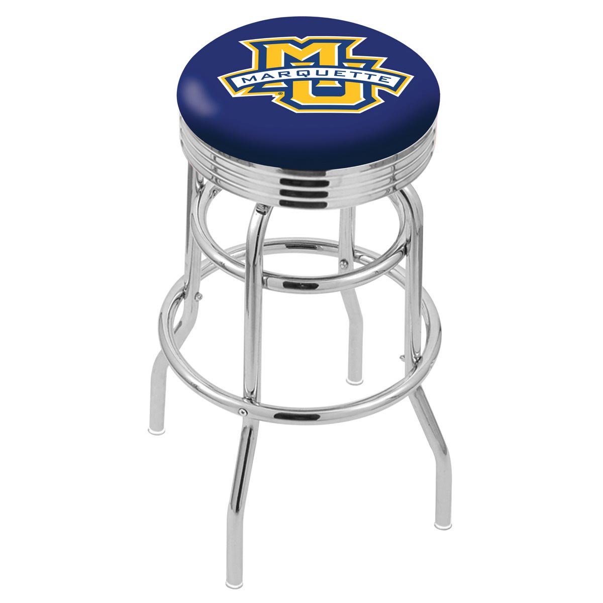 L7C3 - inch Chrome 2-Ring Marquette Swivel Bar Stool
