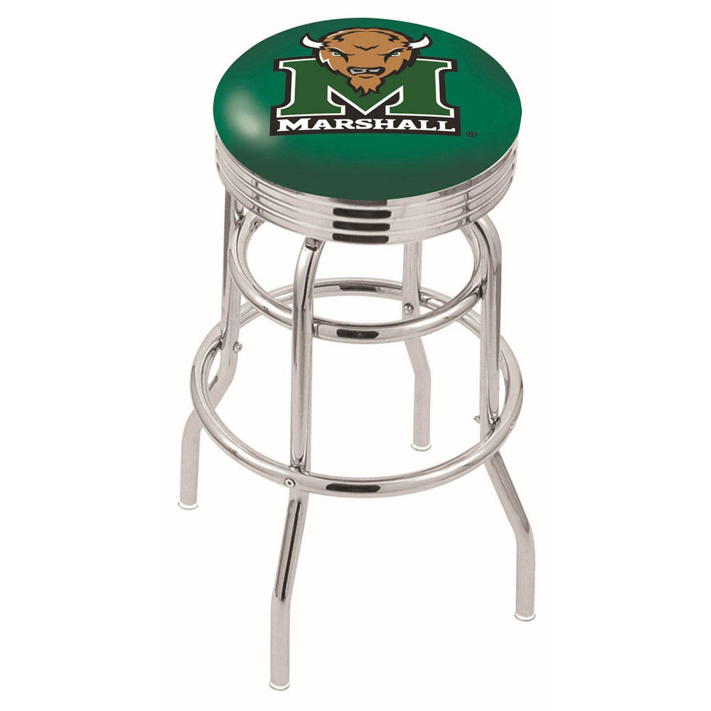 L7C3 - inch Chrome 2-Ring Marshall Swivel Bar Stool