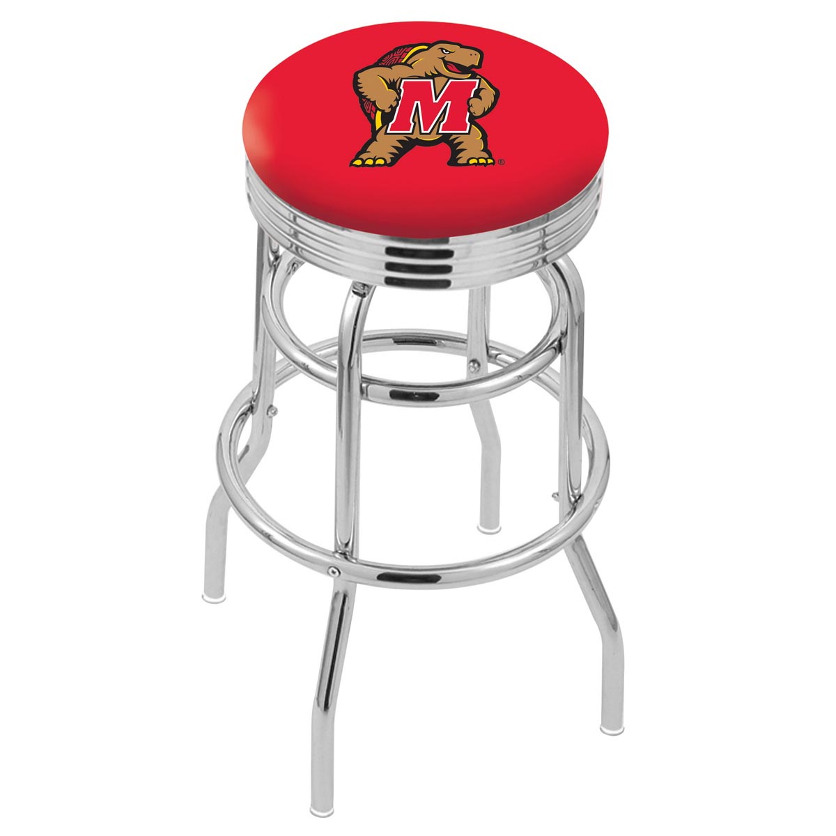 L7C3 - inch Chrome 2-Ring Maryland Swivel Bar Stool