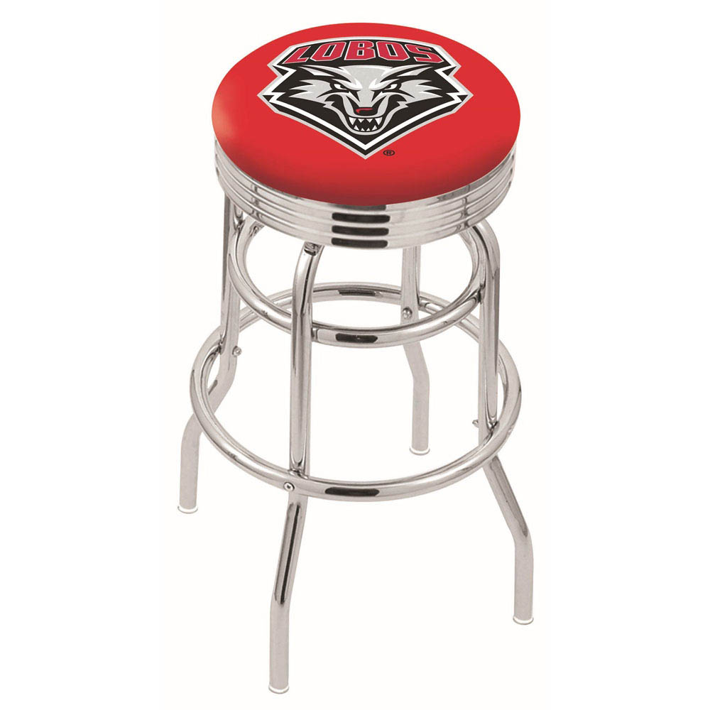L7C3 - inch Chrome 2-Ring New Mexico Swivel Bar Stool
