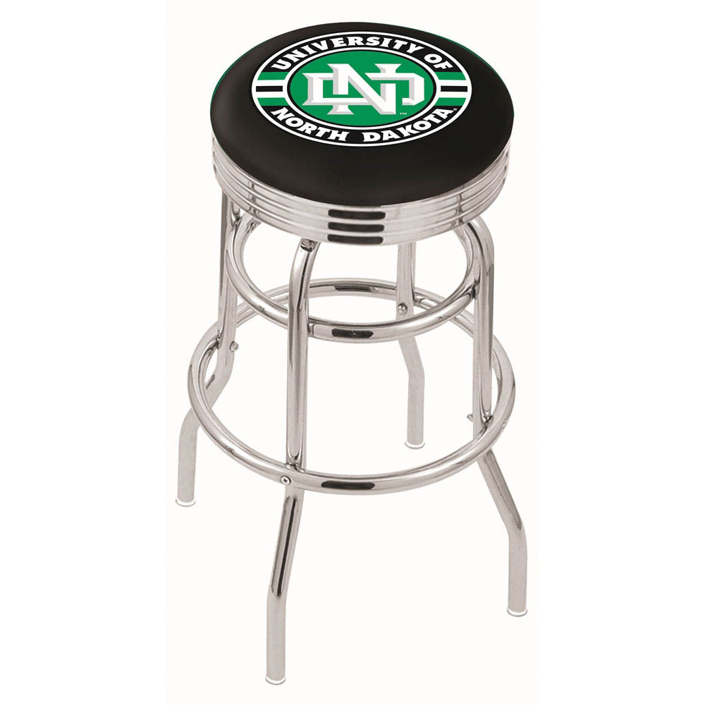 L7C3 - inch Chrome 2-Ring North Dakota Swivel Bar Stool