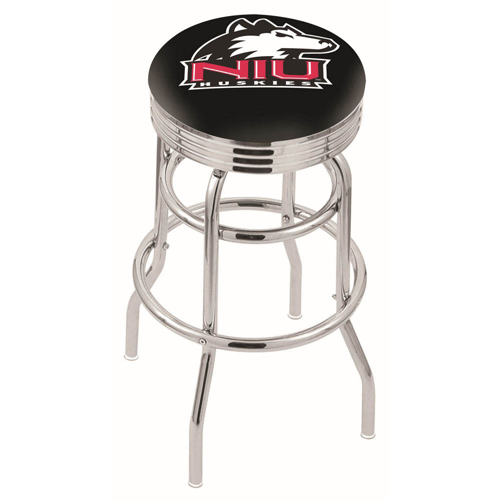 L7C3 - inch Chrome 2-Ring Northern Illinois Swivel Bar Stool