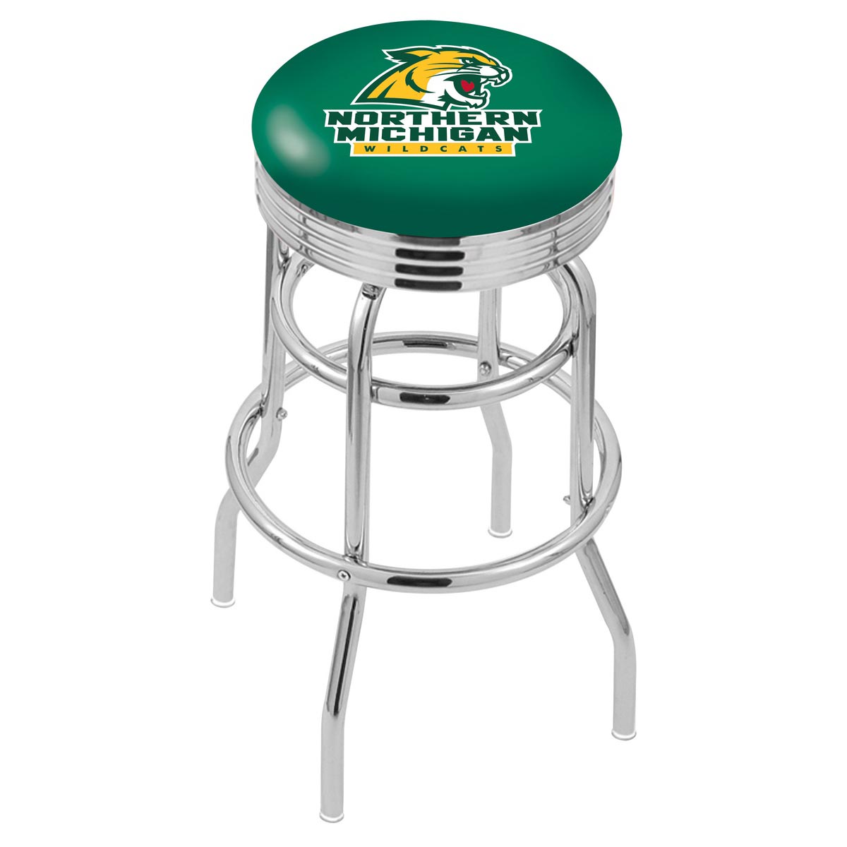 L7C3 - inch Chrome 2-Ring Northern Michigan Swivel Bar Stool