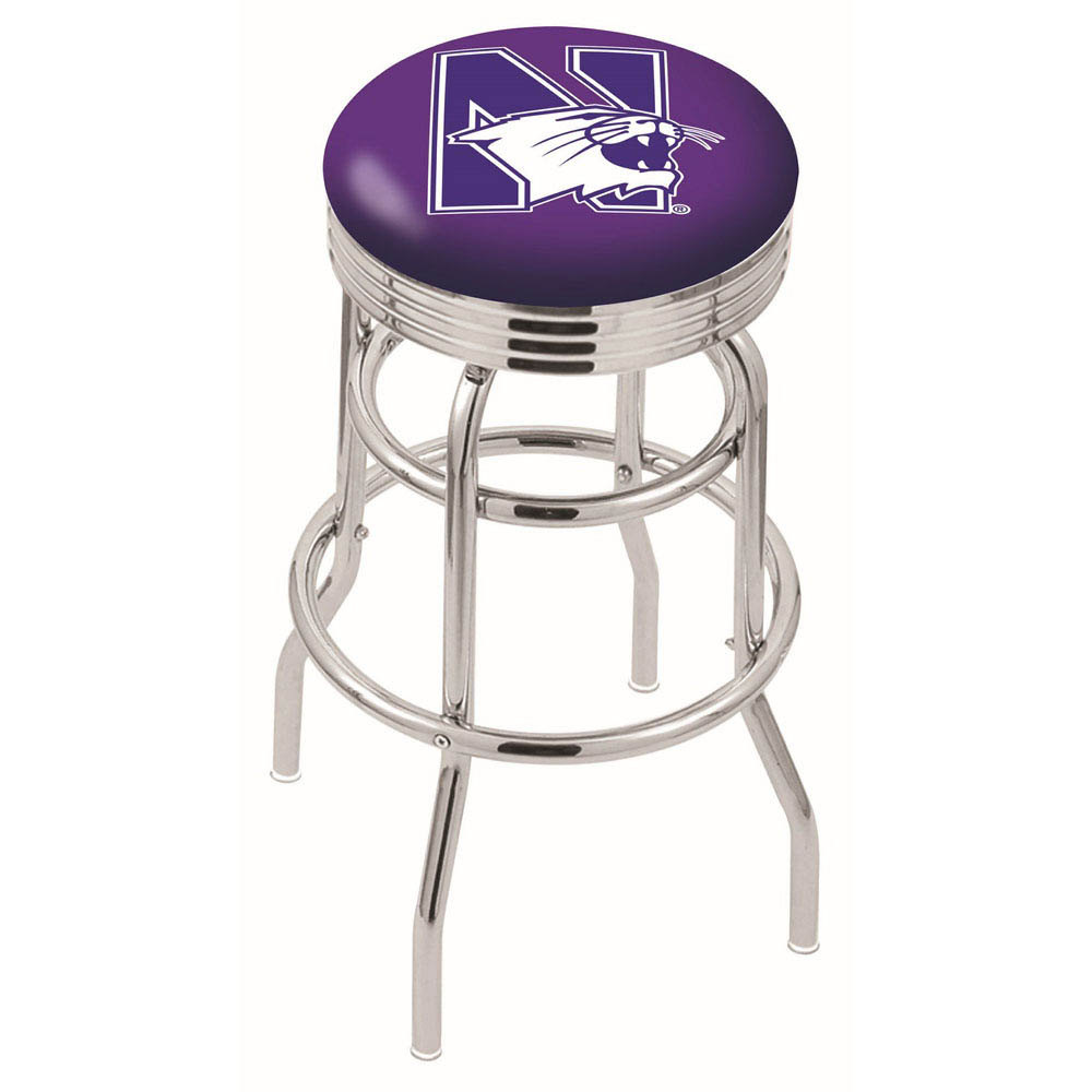 L7C3 - inch Chrome 2-Ring Northwestern Swivel Bar Stool
