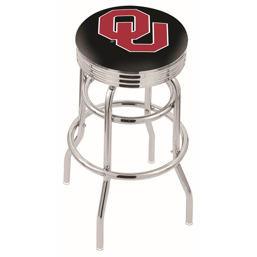 L7C3 - inch Chrome 2-Ring Oklahoma Swivel Bar Stool