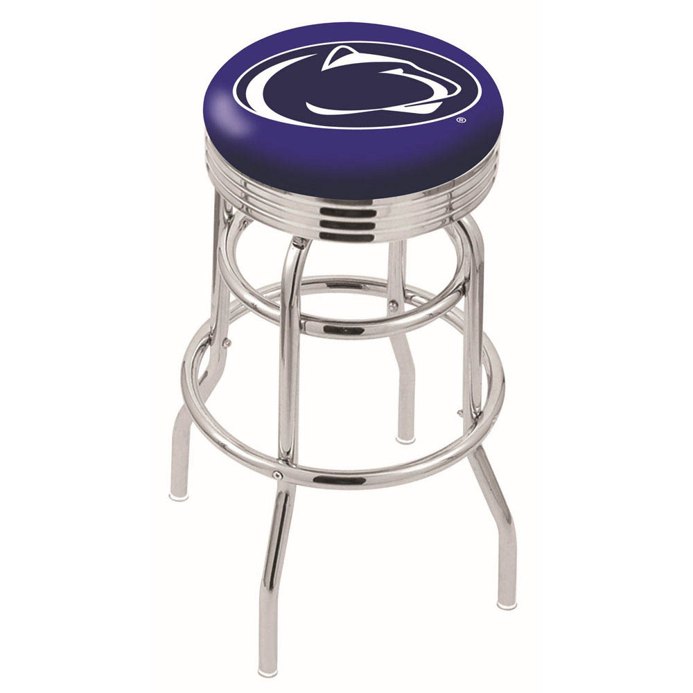 L7C3 - inch Chrome 2-Ring Penn State Swivel Bar Stool