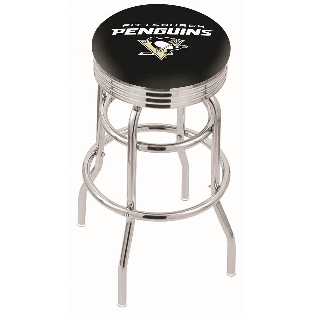 L7C3 - inch Chrome 2-Ring Pittsburgh Penguins Swivel Bar Stool