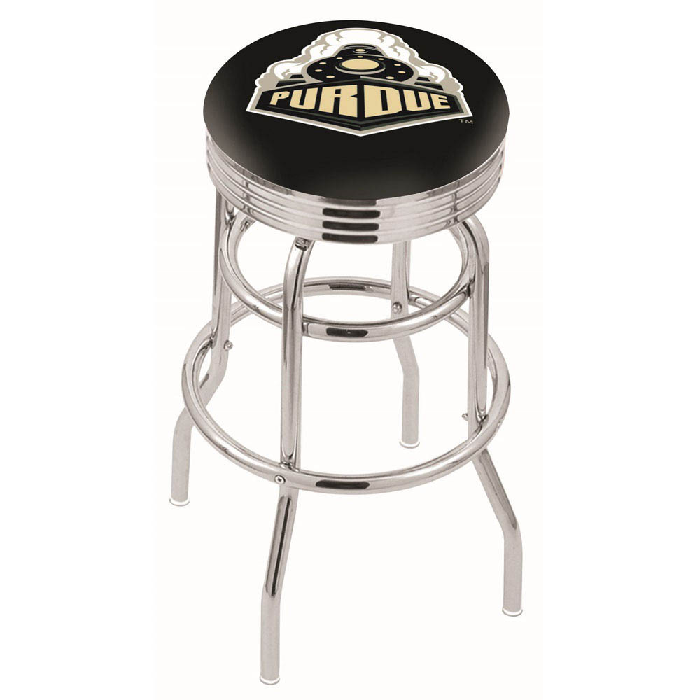 L7C3 - inch Chrome 2-Ring Purdue Swivel Bar Stool