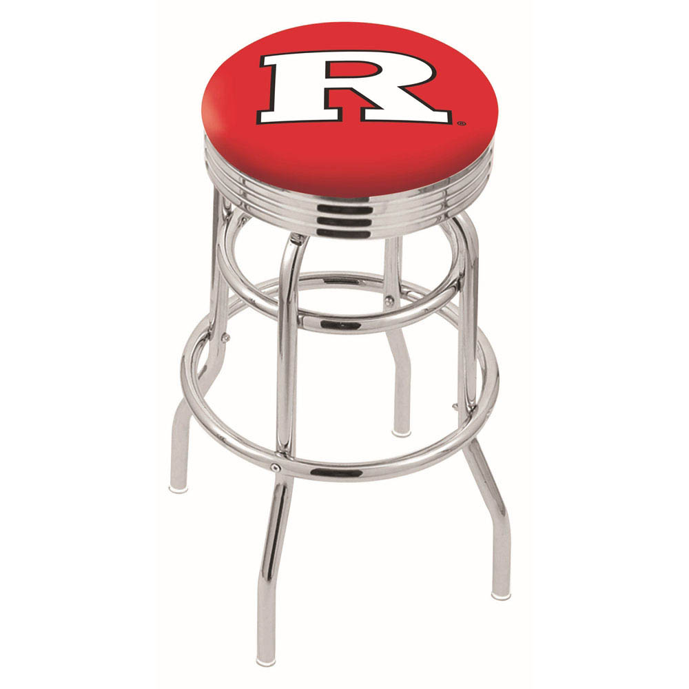 L7C3 - inch Chrome 2-Ring Rutgers Swivel Bar Stool