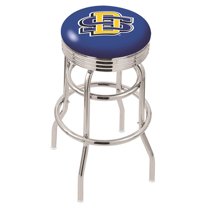 L7C3 - inch Chrome 2-Ring South Dakota State Swivel Bar Stool