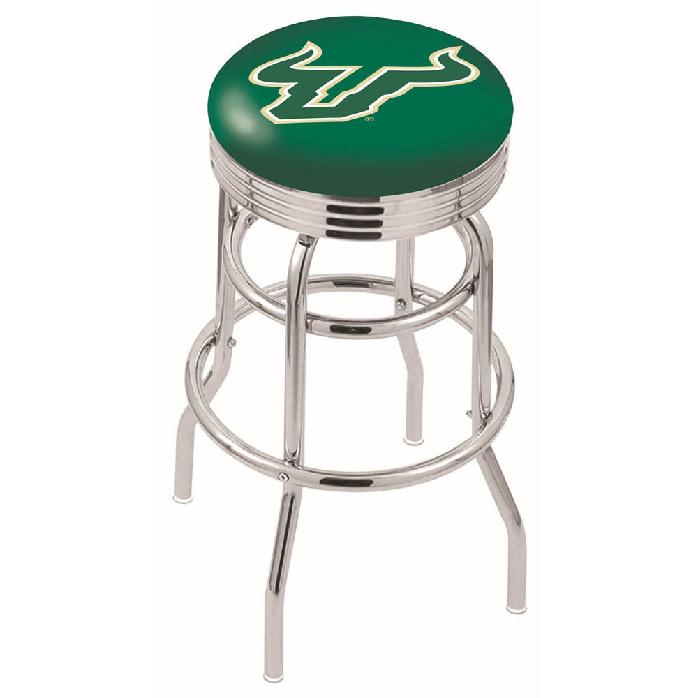 L7C3 - inch Chrome 2-Ring South Florida Swivel Bar Stool