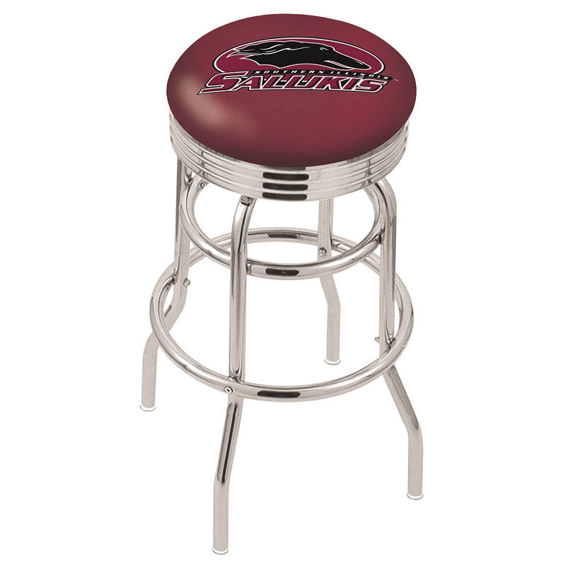 L7C3 - inch Chrome 2-Ring Southern Illinois Swivel Bar Stool