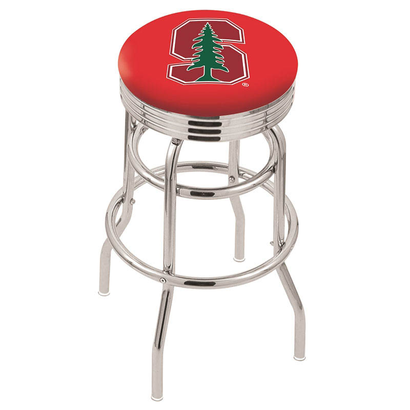 L7C3 - inch Chrome 2-Ring Stanford Swivel Bar Stool