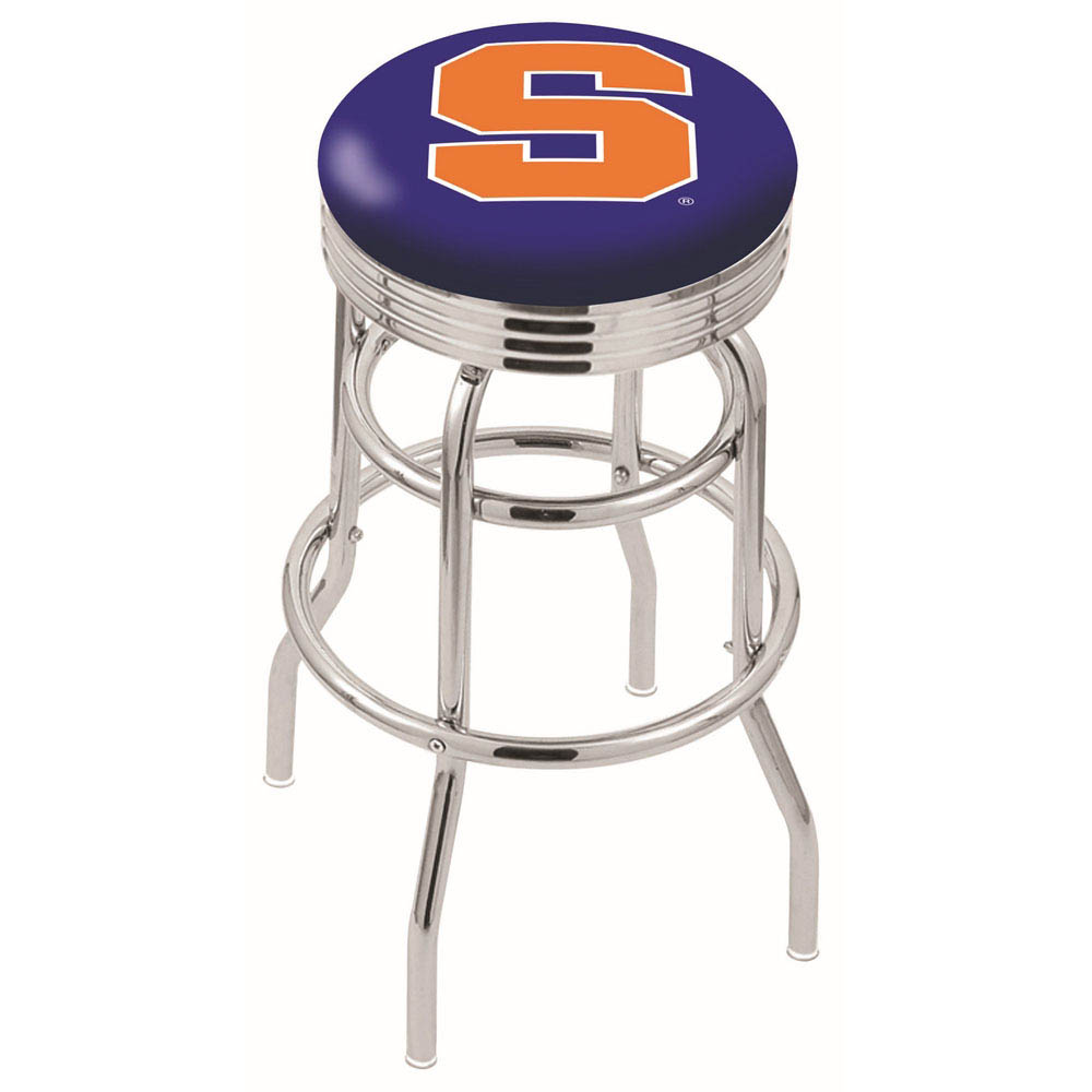 L7C3 - inch Chrome 2-Ring Syracuse Swivel Bar Stool