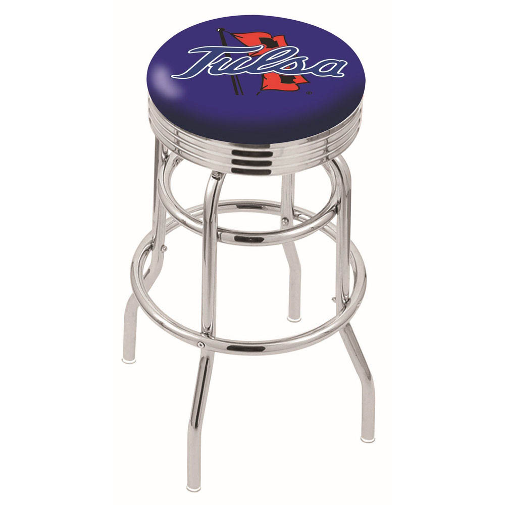 L7C3 - inch Chrome 2-Ring Tulsa Swivel Bar Stool