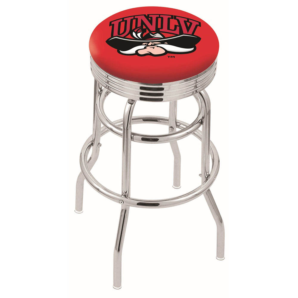 L7C3 - inch Chrome 2-Ring UNLV Swivel Bar Stool