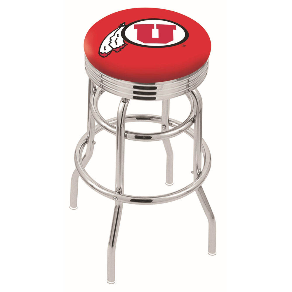 L7C3 - inch Chrome 2-Ring Utah Swivel Bar Stool