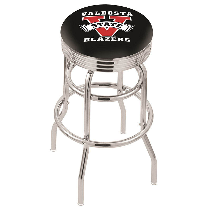 L7C3 - inch Chrome 2-Ring Valdosta State Swivel Bar Stool