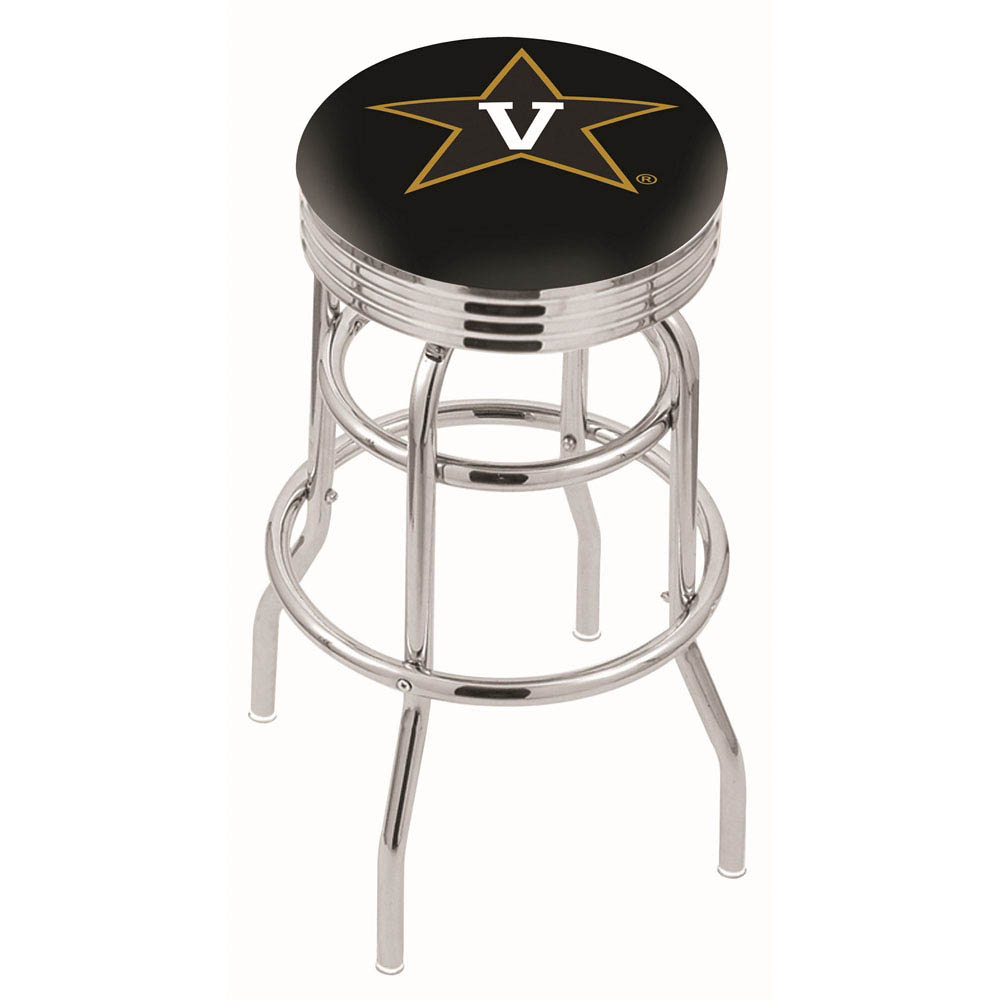 L7C3 - inch Chrome 2-Ring Vanderbilt Swivel Bar Stool