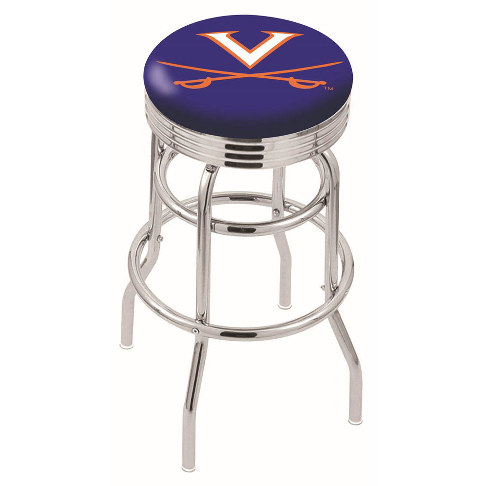 L7C3 - inch Chrome 2-Ring Virginia Swivel Bar Stool