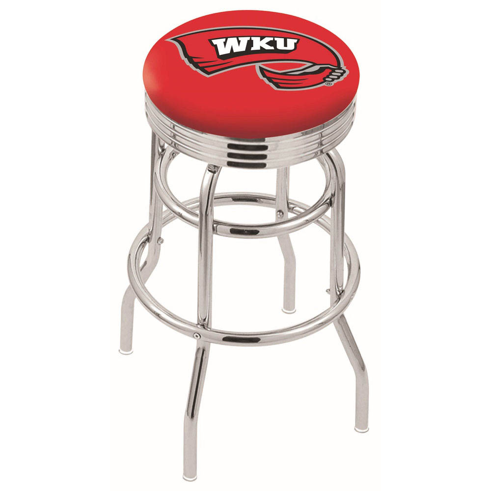 L7C3 - inch Chrome 2-Ring Western Kentucky Swivel Bar Stool