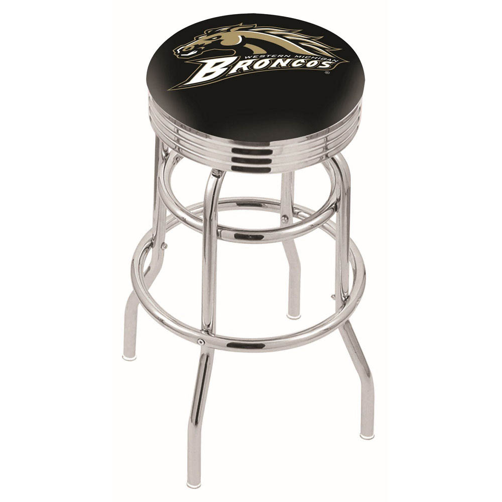 L7C3 - inch Chrome 2-Ring Western Michigan Swivel Bar Stool