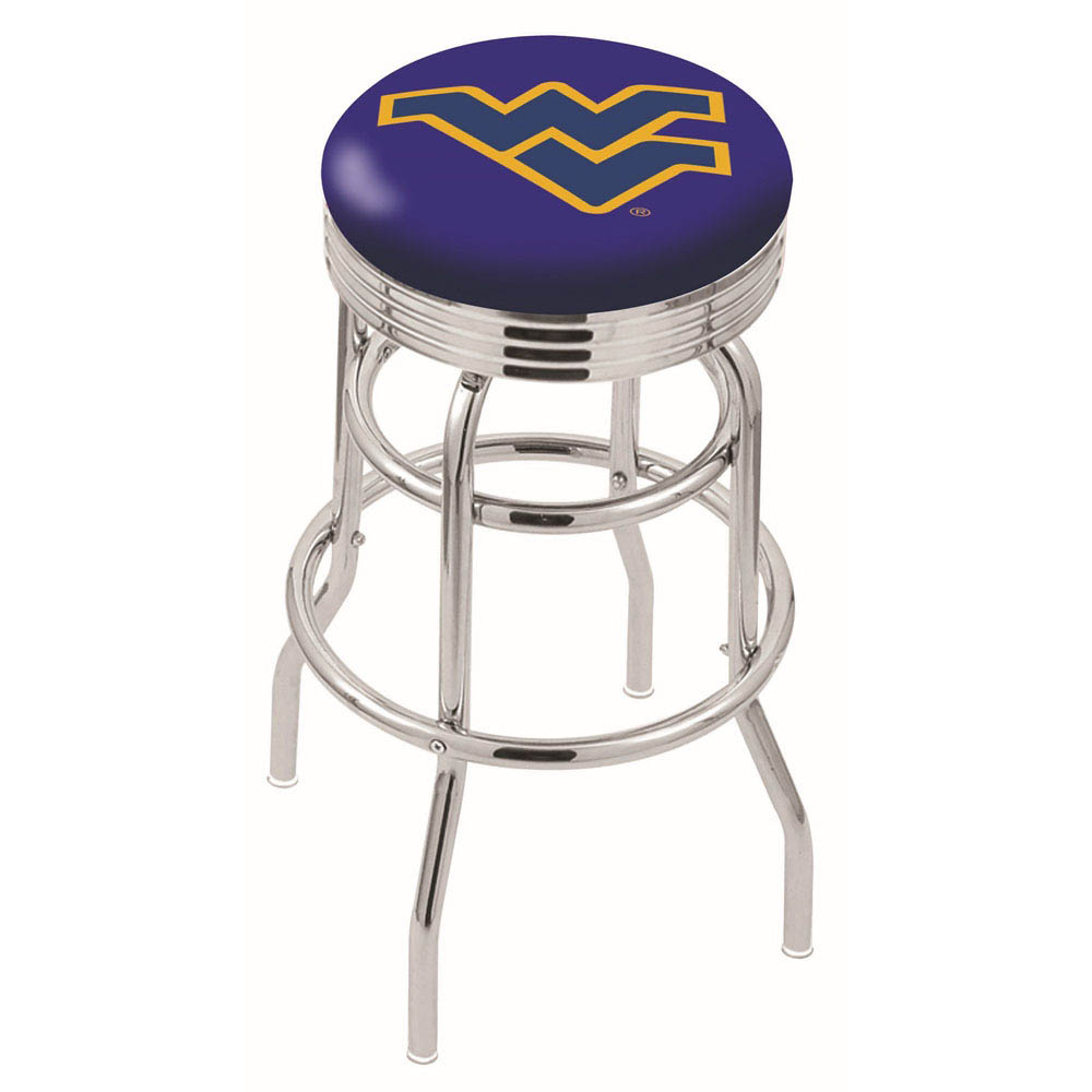 L7C3 - inch Chrome 2-Ring West Virginia Swivel Bar Stool