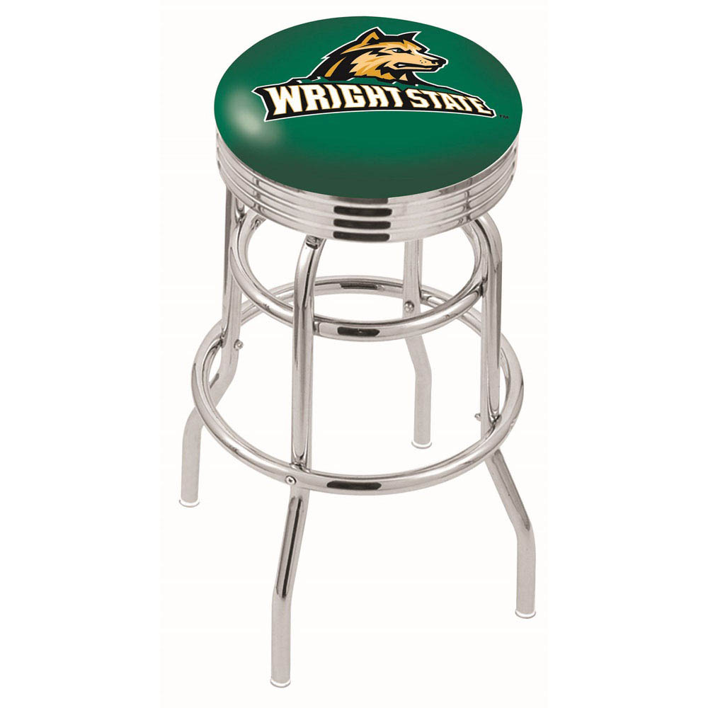 L7C3 - inch Chrome 2-Ring Wright State Swivel Bar Stool