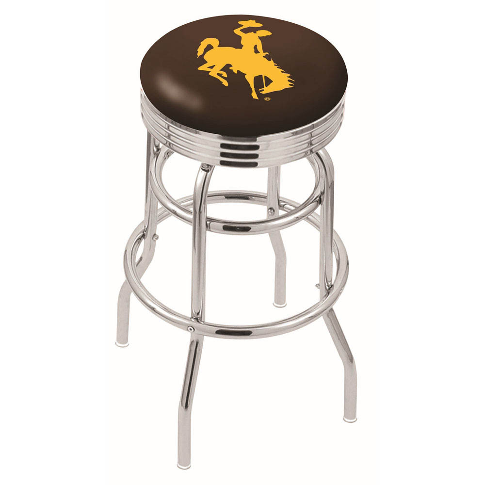 L7C3 - inch Chrome 2-Ring Wyoming Swivel Bar Stool