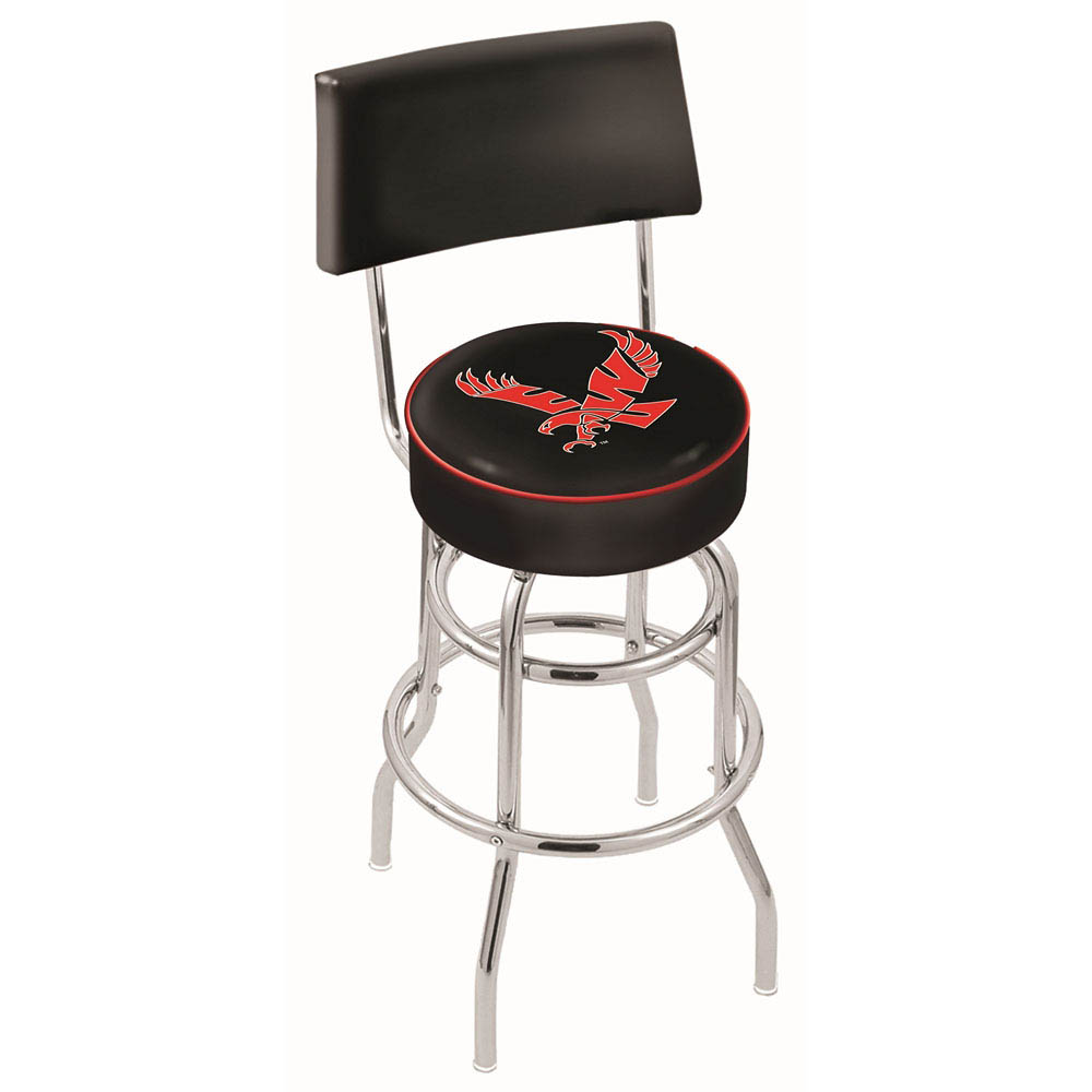 inch Chrome 2-Ring Eastern Washington Swivel Bar Stool w/ Back