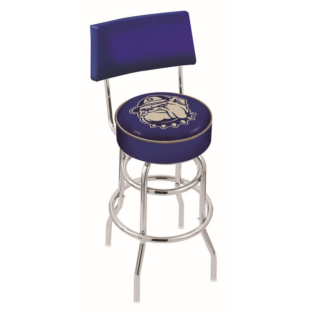 inch Chrome 2-Ring Georgetown Swivel Bar Stool w/ Back
