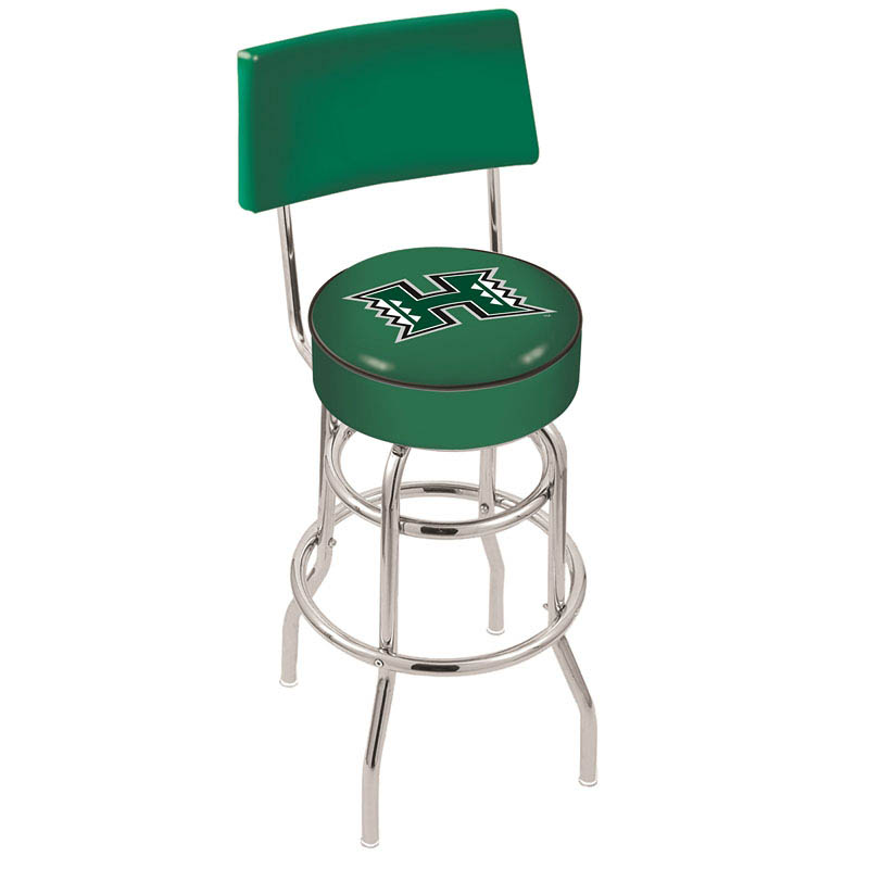 inch Chrome 2-Ring Hawaii Swivel Bar Stool w/ Back